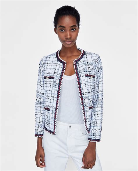 zara chanel like jacket|zara chanel jacket.